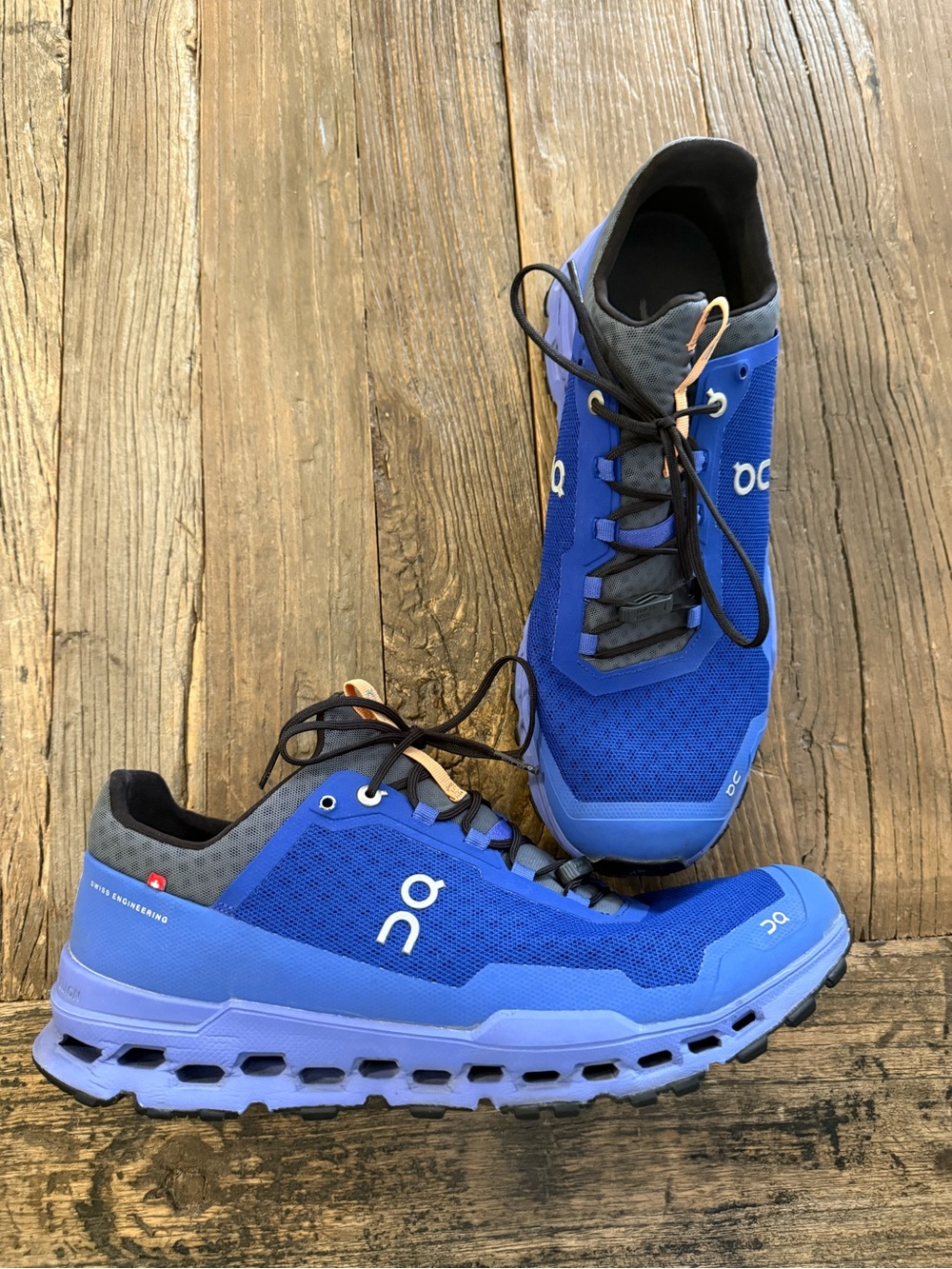 On Men's Cloudultra trail running shoes in the Indigo/Copper colorway